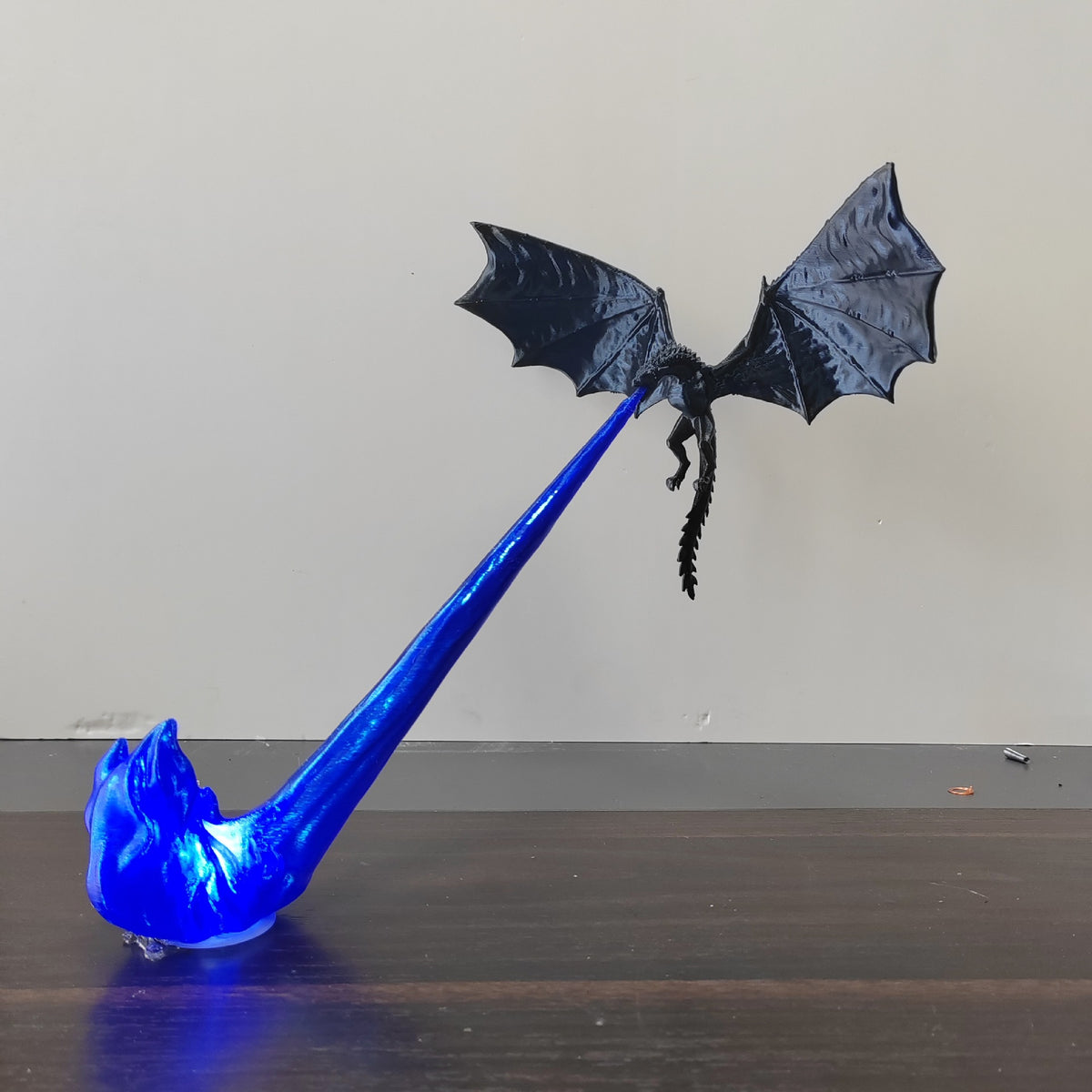 Dragon Flame Lamp, blue flame finish